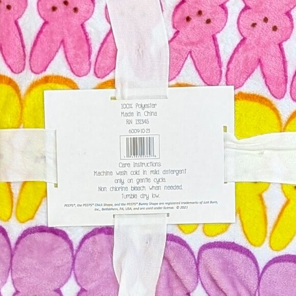 ๐ Peeps Bunnies Easter Plush Throw Bunny Blanket 50x 60" - NWT - Picture 3 of 4